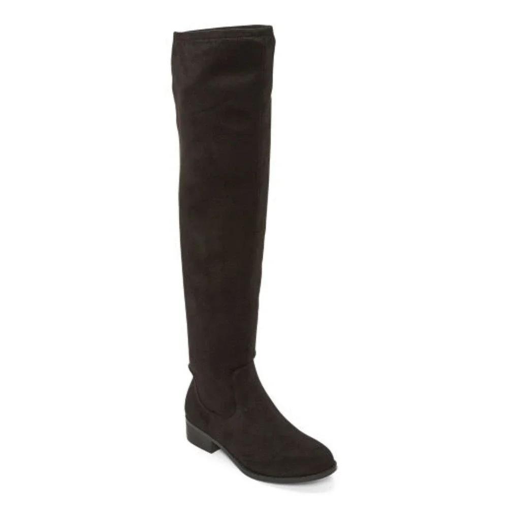 Worthington Primrose Black Over the Knee Boots Faux Suede Size 9 Medium NWT